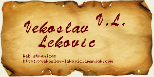 Vekoslav Leković vizit kartica